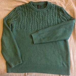 J.Crew Size L Men’s Emerald Green Cable Knit Sweater Great for fall, rarely worn